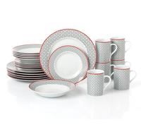 Waterside - 24pc Graphite Grey Dinner Set