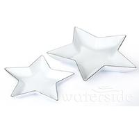 Waterside - 2pc Silver Rim Star Serving Plates