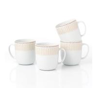 Waterside 4pk Gold Porcelain Mugs, Radiance