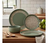 Waterside Aura Sage Green Stoneware Dinner Set 12pc