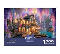 Waterside Cottage Jigsaw Puzzle 1000 Piece Jigsaw Puzzle for Adults Purple Lantern Relaxation Home Decor Gift 70x50cm/1000pcs