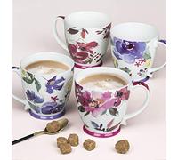 Waterside Fine China 4 Piece Floral Jumbo Mug Set