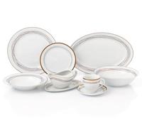 35pc Gold Swirl Dinner Set