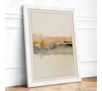 Waterside Reflections Minimalist Framed Wall Art Print A2 (59.4×42cm) White, Wall Decor for Living Room, Bedroom, Office & Home, Ready to Hang, Art Gift