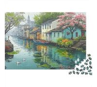 Waterside Scenery Spring River 1000 Piece Jigsaw Puzzle Paper for Adults Relaxing Home Decor Gift 70x50cm/1000pcs