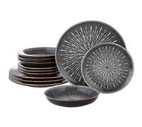 Waterside Set of 12 Piece Starburst Reactive Glaze Dinner Set