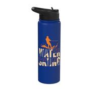 Waterskiing Water Skiing Ski Typography Apparel Stainless Steel Insulated Water Bottle