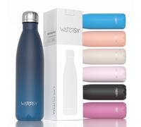 WATERSY Stainless Steel Insulated Water Bottle, Double Walled Metal Vacuum Flask Keep 24 Hrs Cold & 12 Hrs Hot Thermal Metal Sports Bottles 500ml BPA Free for Outdoor, Work, Gym, School (Deux Teal)