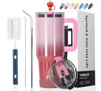 WATERSY Travel Mug Coffee Cup 30oz Tumbler Straw Lid and Handle, Stainless Steel Double Wall Vacuum Insulated Coffee Water Bottle Thermal for Cold Hot Coffee 891ml Shiny Red