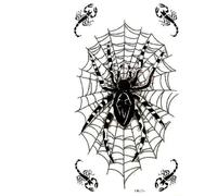 Watertight and sweat fake tattoos men and women fashion sexy black spider web scorpion