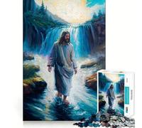 Waterwalking Jesus 1000-piece Jigsaw Puzzles Brain Training Fun Tight Interlock No Gaps Bonding Activity for Loved Ones (50x75cm)
