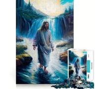 Waterwalking Jesus Jigsaw Puzzles 1000 Recall Fun Play Burr Free Clean Cut Pieces Portable Travel Friendly Fun Game (38x26cm)