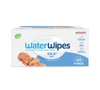 WaterWipes Baby Wipes 9x60 Pack Sensitive Newborn Biodegradable Unscented, 99.9% water (540 Wet Wipes), White (Packaging may vary)