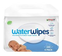 WaterWipes Original Plastic Free Baby Wipes, 240 Count (4 packs), 99.9% Water Based Wet Wipes & Unscented for Sensitive Skin