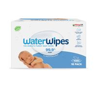 WaterWipes Plastic-Free Original Baby Wipes, 1080 Count (18 packs), 99.9% Water Based Wipes, Unscented for Sensitive Skin (Packaging may vary)