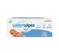 WaterWipes Plastic-Free Original Baby Wipes, 360 Count (6 packs), 99.9% Water Based Wipes, Unscented for Sensitive Skin