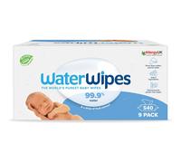 (WaterWipes Plastic-Free Original Baby Wipes, 540 Count (9 packs), 99.9% Water Based Wipes, Unscented for Sensitive Skin) Plastic-Free Original Baby Wipe