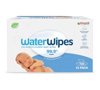 WaterWipes Plastic-Free Original Baby Wipes, 99.9% Water Based Wipes, Unscented for Sensitive Skin, 720 count (Pack of 12)