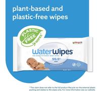 WaterWipes Plastic Free Original Baby Wipes, 99.9 Water Based Wipes, Unscented for Sensitive Skin 720 count (Pack of 12)