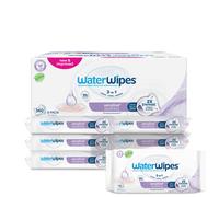 WaterWipes Sensitive+ Soothing Wipes, 360 Count (6 Packs), 3-In-1 Cleans, Cares,