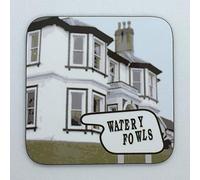 Watery Fowls - Fawlty Towers Anagram - Drinks Coaster - Hardboard - 9cm x 9cm - Gloss Finish