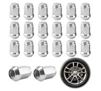 WateryWave 20 x Wheel Nuts M14 x 1.5 for Dodge Ram for Jeep etc. Silver