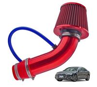 WateryWave Universal Cold Air Intake Kit 3" 76mm Cone Alumimum Air Filter Car Induction Kit for Cars Mods and Racing Performance Air Filter Enhancements，Air Purifier Filter for My Car #CRE-BHU205(Red)