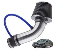 WateryWave Universal Cold Air Intake Kit 3" 76mm Cone Alumimum Air Filter Car Induction Kit for Cars Mods and Racing Performance Air Filter Enhancements，Air Purifier Filter for My Car (Sliver)