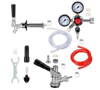 Watflow 1-Tap Kegerator Kit with Dual Gauge CGA-320 Regulator & D-System Keg Coupler for Bars, Pubs, and Restaurants