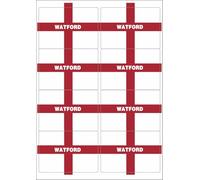 Watford England Flag Rectangular Matt Paper Stickers A4 Sheet of 8 (Each Sticker is 99mm x 68mm)