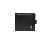 Watford FC Black Leather Wallet with Enamel Badge - Secure Press Stud, Card/Notes/Coins Organizer