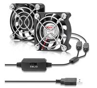 Wathai 2 x 50 mm USB Mini Fan with 3 Speed Levels 5 V Compact Fan for PC, Aquarium, Raspberry Pi, Radiator Cooling