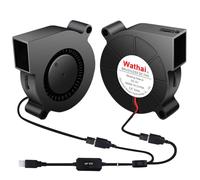Wathai 50mm x 15mm USB Blower Fan 5V 5015 Brushless Cooling Fans with Variable Speed Controller for Laptops, Helmets, and DIY Projects 2 Pack
