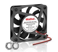 Wathai 60mm 12V Dual Ball 2Pin High Speed DC Exhaust Cooling Fan (60x60x15mm, 4500RPM, 24.8CFM, 32dBA, Desktop, Laptop)
