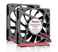 Wathai 60mm x 10mm 12V 2Pin DC Brushless Exhaust Cooling Fan 12 Volt for Small Replacement Cooler 2 Pack