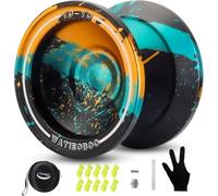 WATIEOBOO yoyo W07 Responsive & Professional Unresponsive Yoyos - Beginners & Adults Pro Metal Trick Yo-yo with Yo Yo Bearing Kit, 10 Strings, Case & Gloves