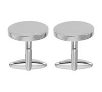 WATIIFUFU 1 Pair Silver Alloy Buttons Oval Copper Alloy Cufflinks for Men Easy to Sew and Operate Stylish Shirt Accessories for Formal and Casual Wear