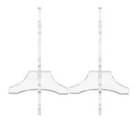 WATIIFUFU 1 Pair Vertical Flute Display Stand Acrylic Double Layer Design Desktop Flute Holder for Soprano Recorder and Woodwind Instruments with Space-saving Modern Structure for Home Use