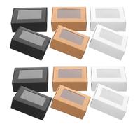 WATIIFUFU 10-pack Soap Wrapping Boxes with Window Paper Soap Boxes 85x60x30mm Suitable for Gifts and Parties