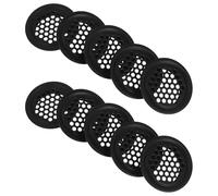 WATIIFUFU 10 Pcs Black 35mm Stainless Steel round Vent Covers with Breathable Mesh, Louvered Air Flow Grilles for Wardrobe, Cabinet, and Hvac Ventilation Systems