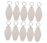 WATIIFUFU 10 Sets DIY Blank Double Side Printed Heat Transfer Key Rings for Sublimation Crafting Wooden Key Holder Blanks for Gifts and Creative Projects