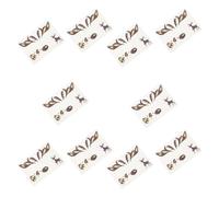 WATIIFUFU 10 Sheets Temporary Deer Face Tattoos with Brown Rhinestone Glitter, Cute Reindeer Stickers for Women and Men, Fits Facial Contours, Reusable for Christmas and Photo Sessions