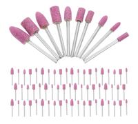 WATIIFUFU 100pcs Abrasive Mounted Grinding Stone Bits Mixed for Rotary Tools Conical Red Corundum Grinding Heads for Precision Polishing Sharpening and Surface Metal Stone