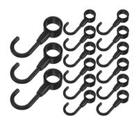 WATIIFUFU 100pcs Black Plastic Tube Hooks Round Hole Nonslip Utility Pipe Hangers for Closet Rod Hanging Bathroom Wardrobe Multifunctional Home Organizer Hook for Workshop Craft Jewelry Key