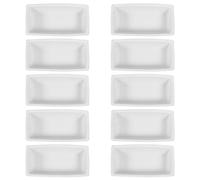 WATIIFUFU 10pcs Ceramic Weighing Dishes Rectangular Burning Holder for Laboratory Use, White Ceramic Material, and Withstand High Temperatures, for Large-Scale Use and High Temperature