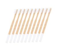 WATIIFUFU 10pcs Manual Bamboo Toothbrush Set for Adults with Soft White Bristles Biodegradable Non-Slip Bamboo Handles Reusable Toothbrushes for Comfortable Daily Brushing