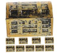 WATIIFUFU 10pcs Mini Vintage Pirate Treasure Chest Models Lifelike Miniature Decor for Doll Houses Party Supplies Realistic Pirate Box Accessories for Tiny House Decoration