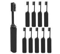 WATIIFUFU 10pcs Portable Folding Toothbrush Travel Set Soft Pp Material Stylish Elegant Design Gentle Care for Teeth and Gums Black and Gray Colors for Travel and School