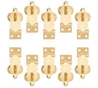 WATIIFUFU 10pcs Solid Brass Mini Padlock Hasps with Screws, Small Decorative Clasp Latches for Wooden Jewelry Boxes, Treasure Chest Clasps and Cabinet Shed Locks, 1.49" X 0.59"