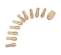 WATIIFUFU 11pcs Copper Collet Chuck Kit 4.8mm Shank Rotary Tool Accessories for Electric Nail Drill and Engraving Machine, Precision Grinding Collet Set for Crafting and DIY Use